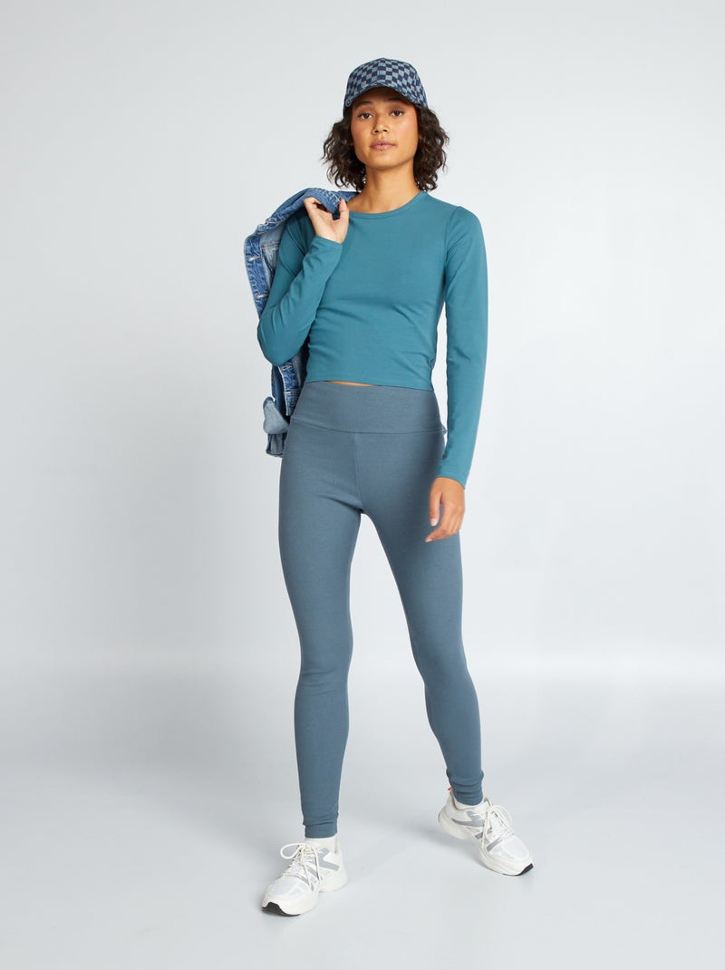 Leggings in maglia a coste GRIGIO - Kiabi