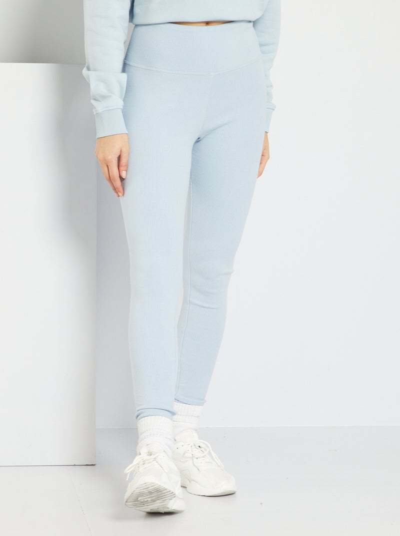 Leggings in maglia a coste grigio blu - Kiabi