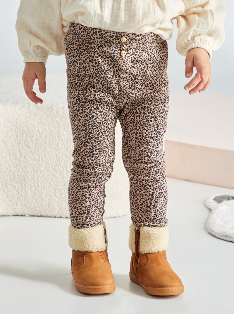 Leggings in maglia a coste leopardato - Kiabi