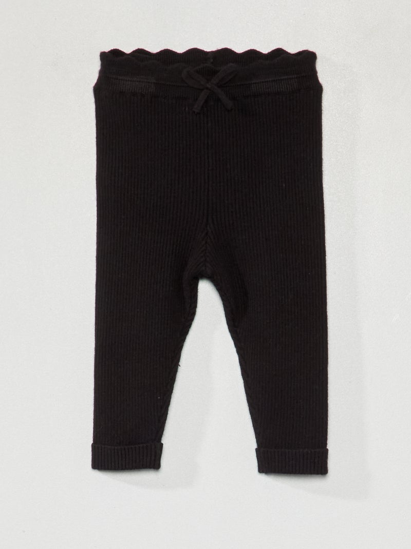 Leggings in maglia a coste Nero - Kiabi