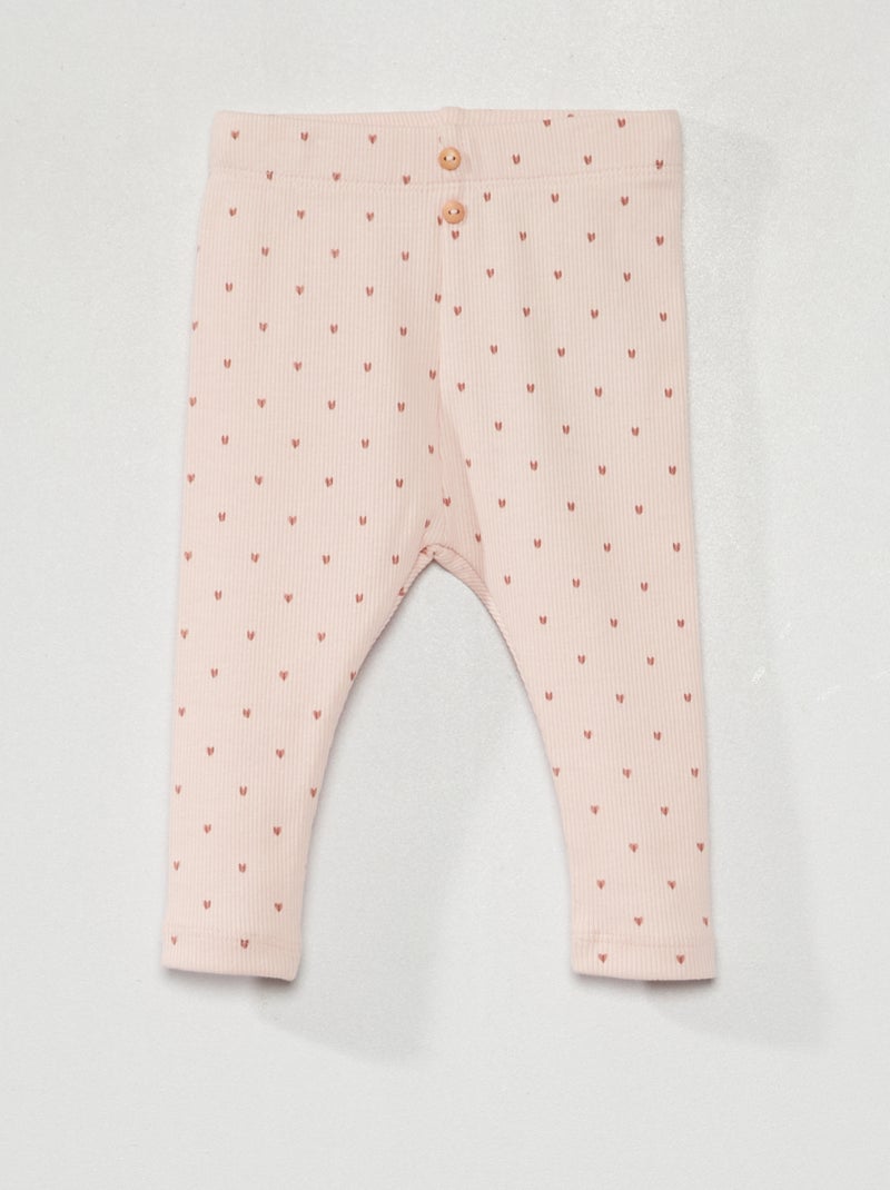 Leggings in maglia a coste ROSA - Kiabi