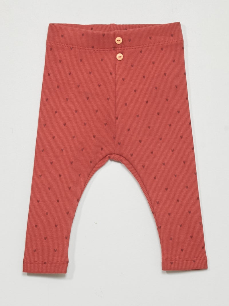 Leggings in maglia a coste ROSSO - Kiabi