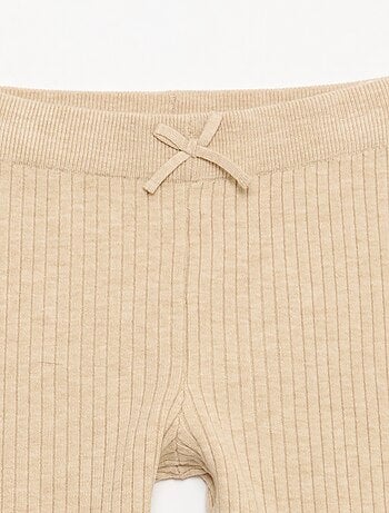 Leggings in maglia a coste tinta unita