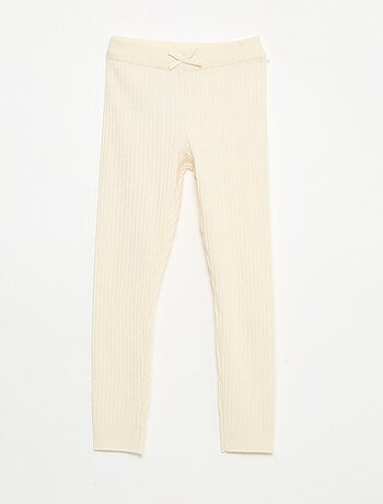 Leggings in maglia a coste tinta unita