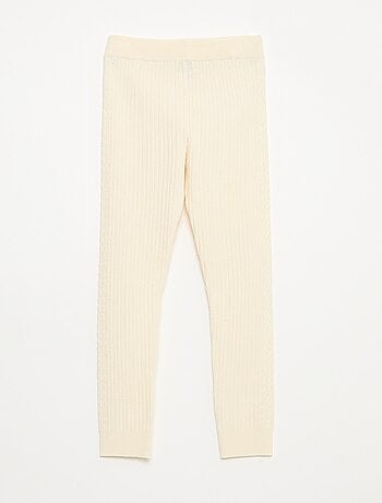 Leggings in maglia a coste tinta unita