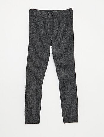 Leggings in maglia a coste tinta unita