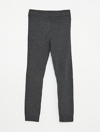 Leggings in maglia a coste tinta unita