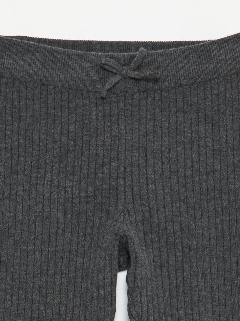 Leggings in maglia a coste tinta unita Grigio - Kiabi