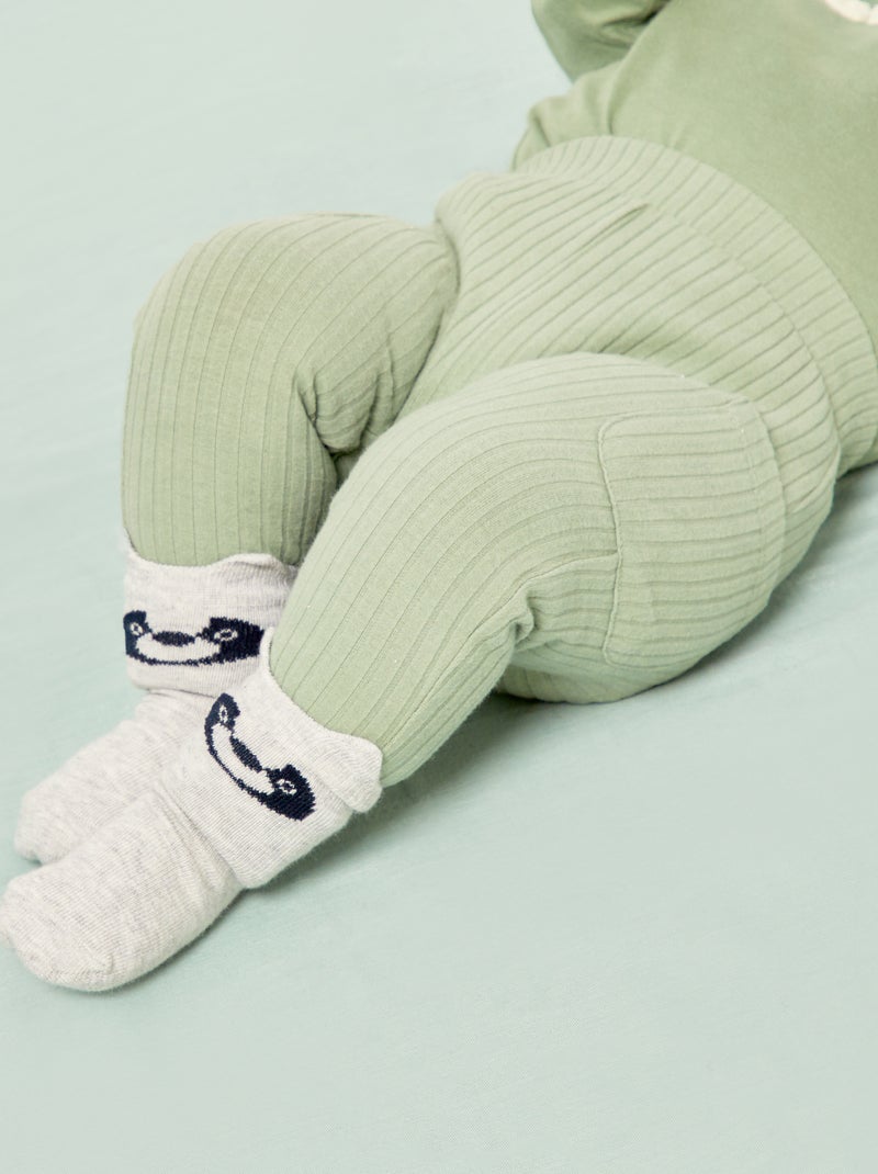 Leggings in maglia a coste VERDE - Kiabi