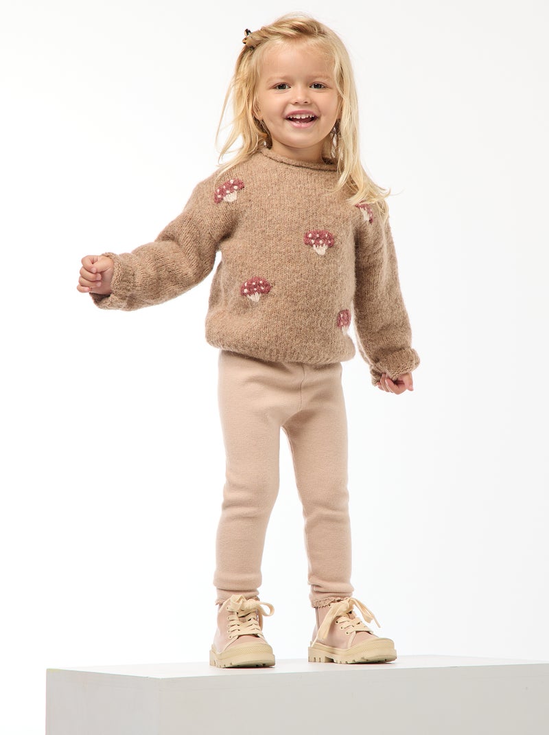 Leggings in maglia compatta Beige - Kiabi