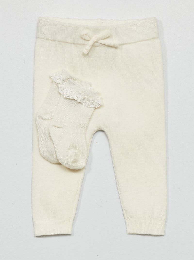 Leggings in maglia compatta Bianco - Kiabi