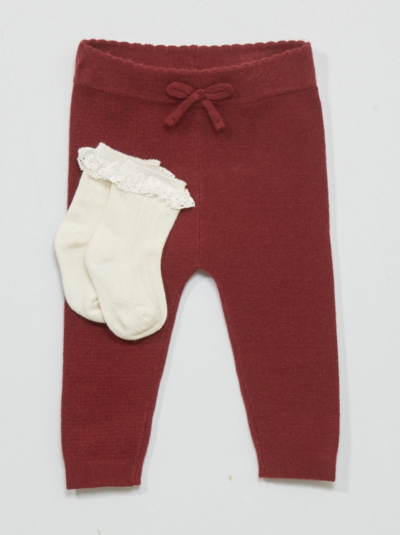 Leggings in maglia compatta castano - Kiabi