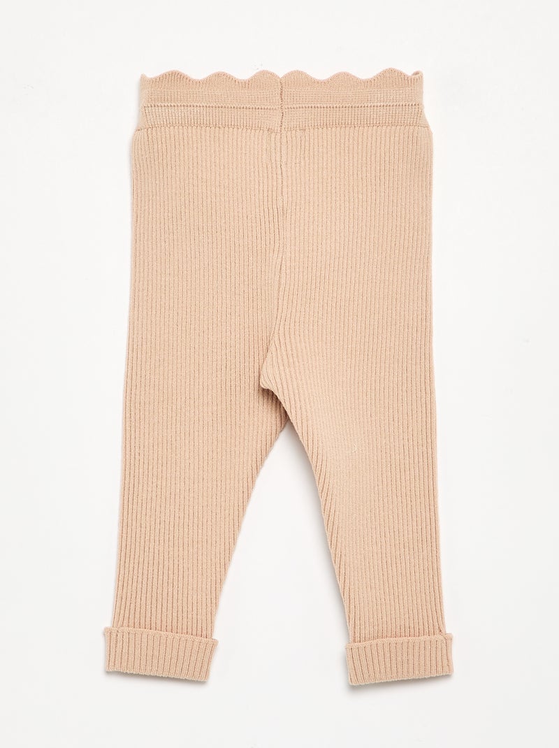 Leggings in maglia con fiocco in vita Beige - Kiabi