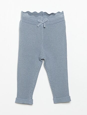 Leggings in maglia con fiocco in vita