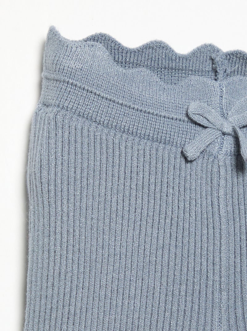 Leggings in maglia con fiocco in vita Blu - Kiabi