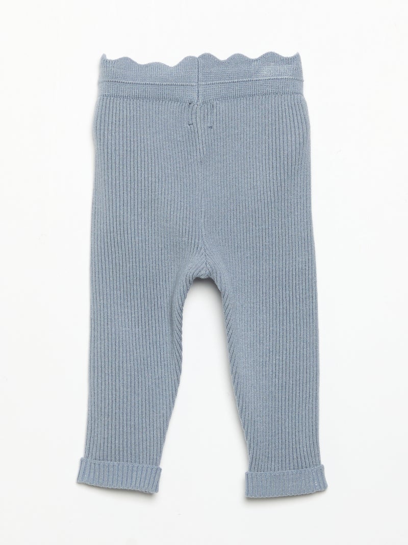 Leggings in maglia con fiocco in vita Blu - Kiabi