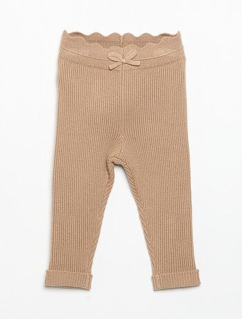 Leggings in maglia con fiocco in vita