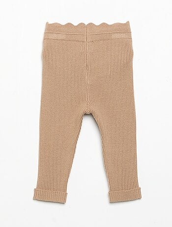 Leggings in maglia con fiocco in vita