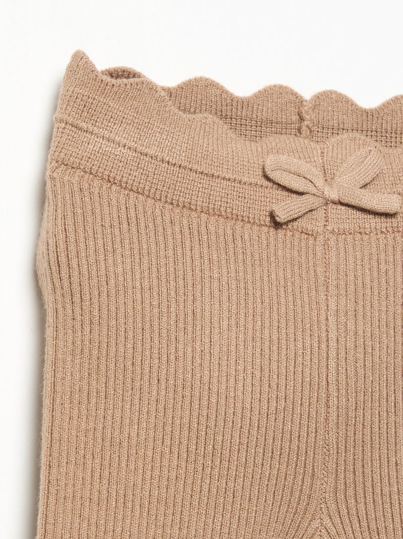 Leggings in maglia con fiocco in vita Marrone - Kiabi