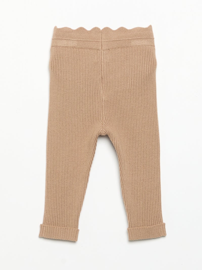 Leggings in maglia con fiocco in vita Marrone - Kiabi