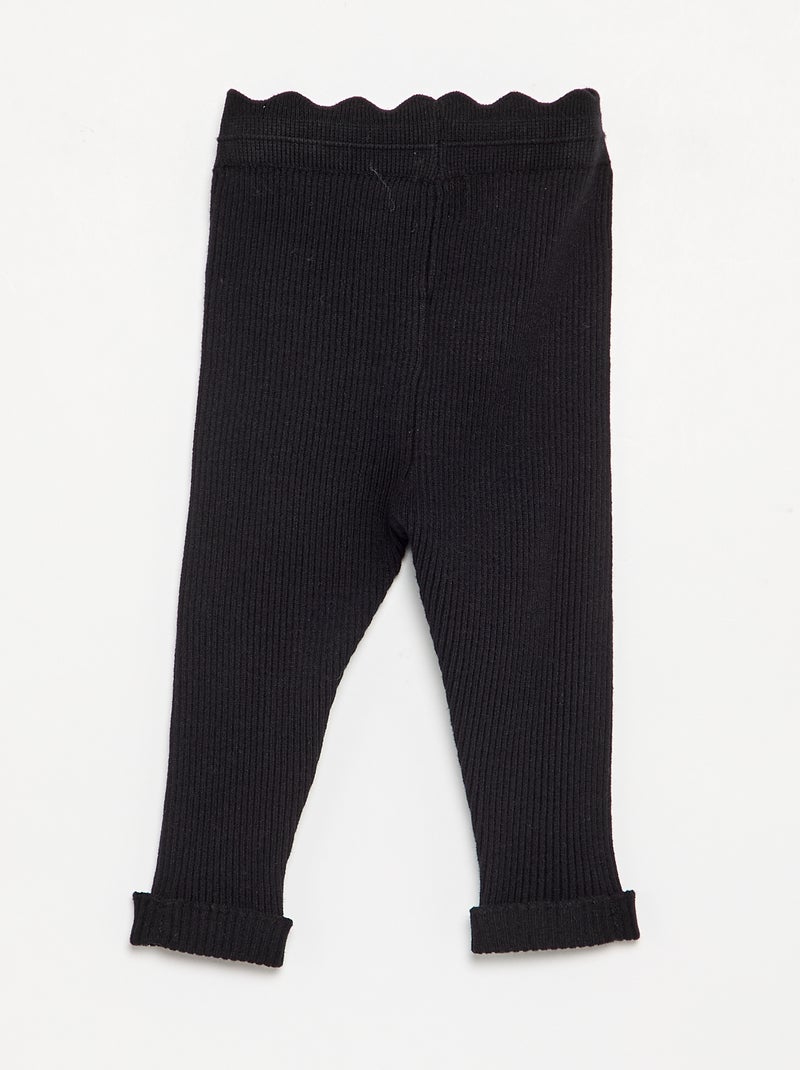 Leggings in maglia con fiocco in vita Nero - Kiabi