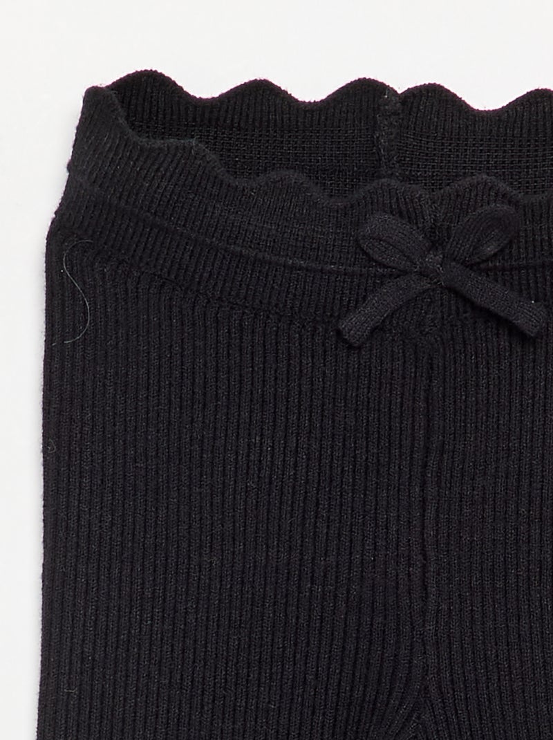 Leggings in maglia con fiocco in vita Nero - Kiabi