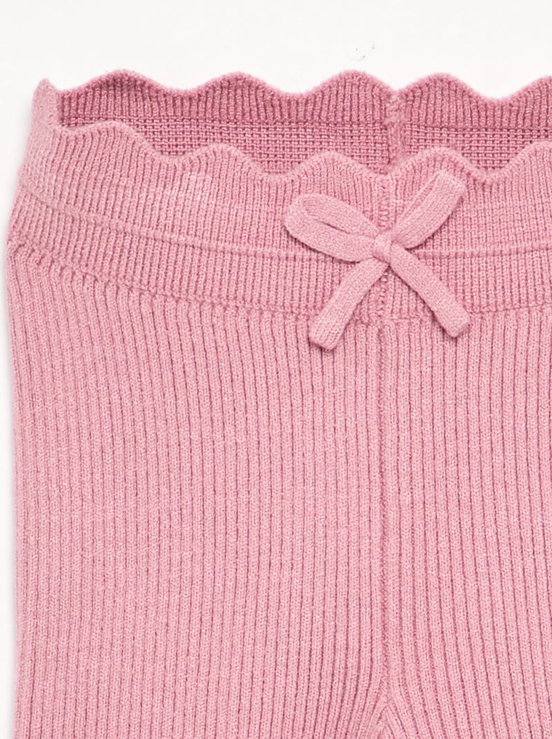 Leggings in maglia con fiocco in vita Rosa - Kiabi