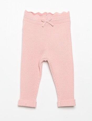 Leggings in maglia con fiocco in vita