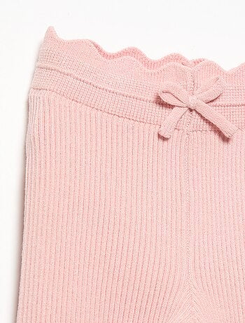 Leggings in maglia con fiocco in vita