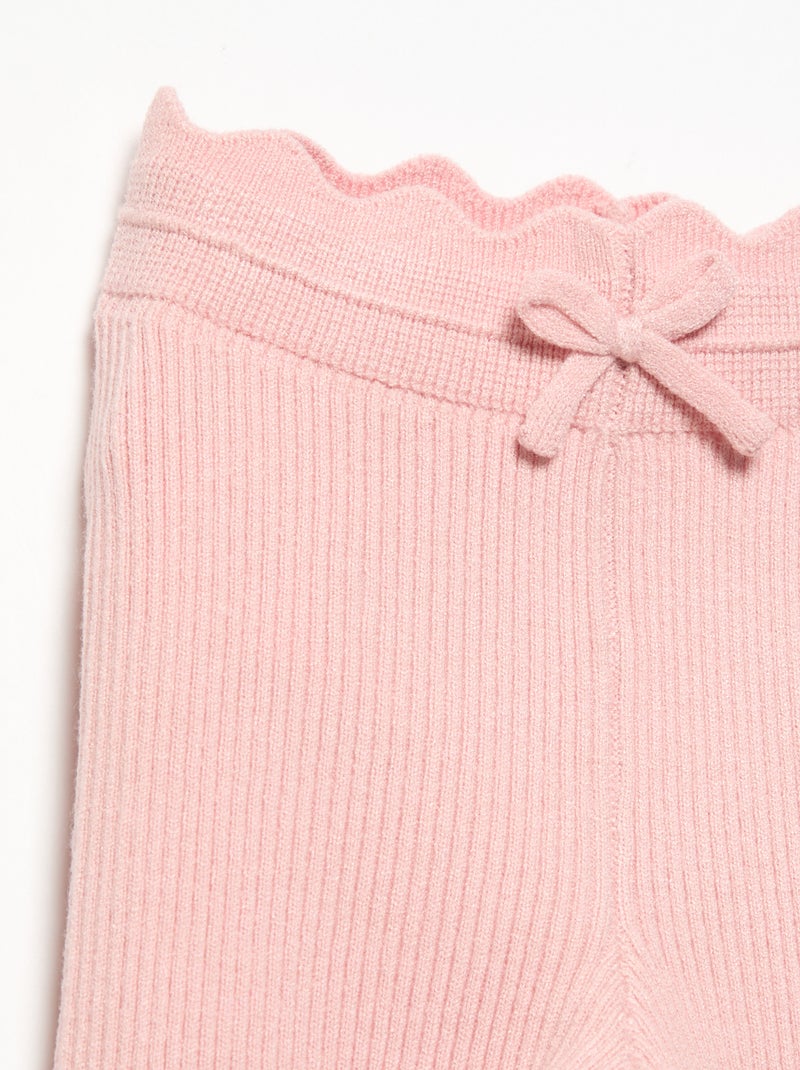 Leggings in maglia con fiocco in vita Rosa - Kiabi