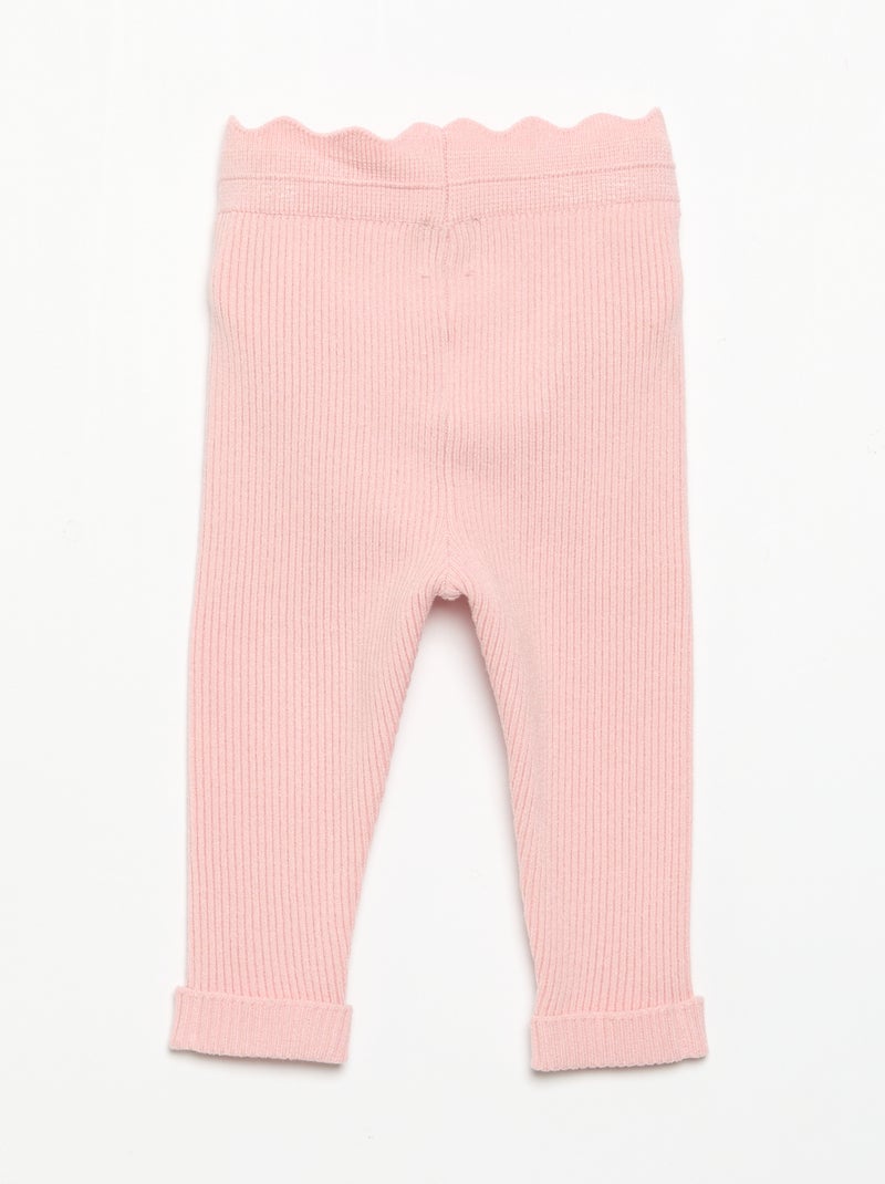 Leggings in maglia con fiocco in vita Rosa - Kiabi