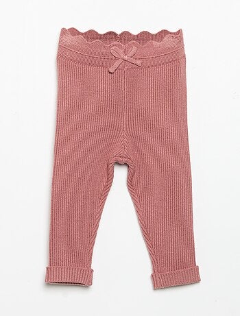 Leggings in maglia con fiocco in vita