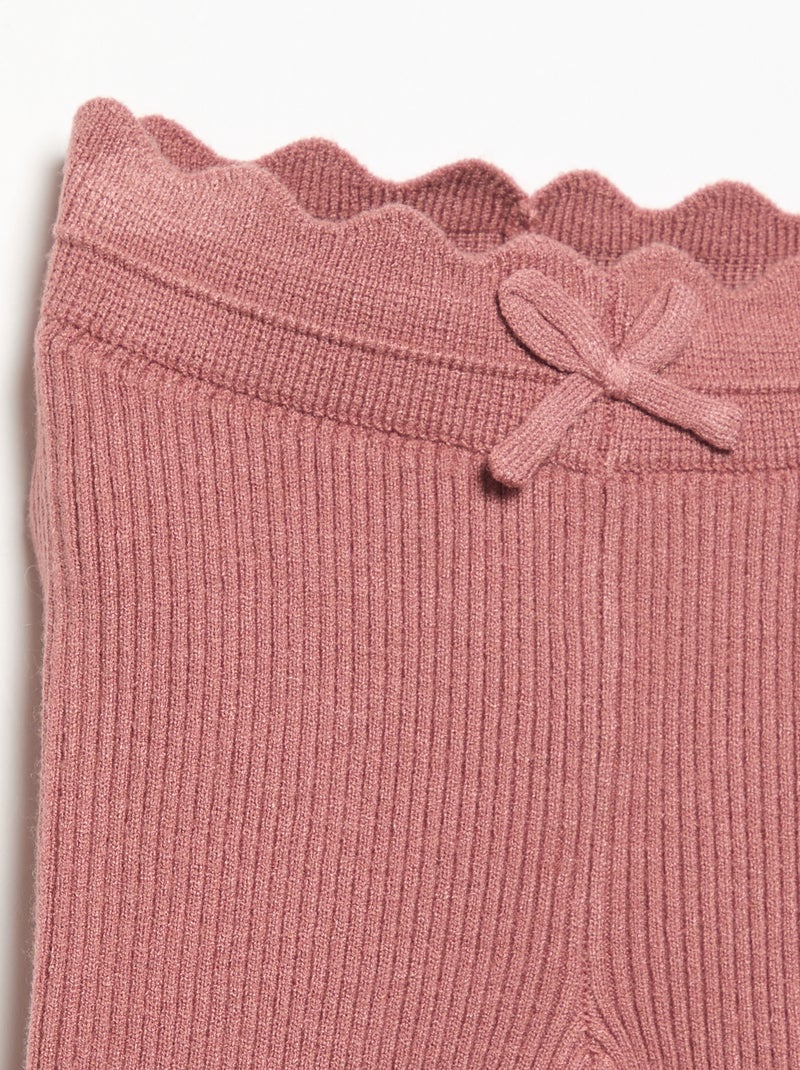 Leggings in maglia con fiocco in vita Rosa - Kiabi