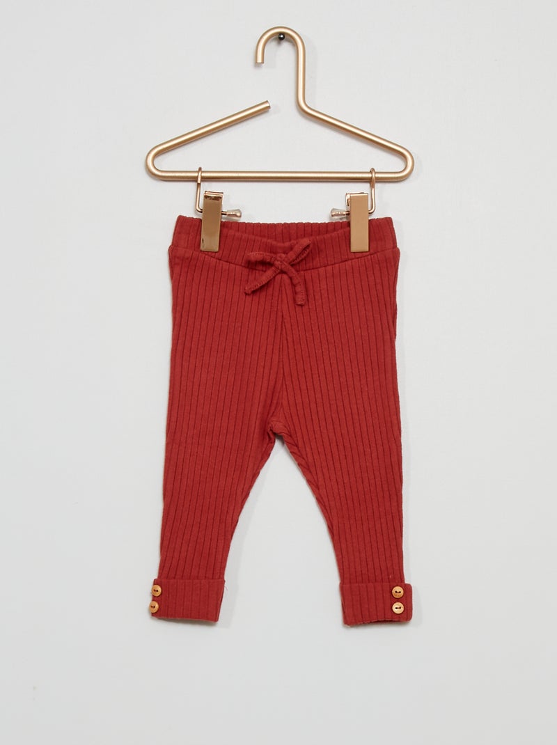 Leggings in maglia eco-sostenibili bordeaux - Kiabi