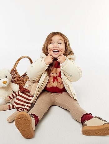 Leggings in maglia garzata di cotone tinta unita