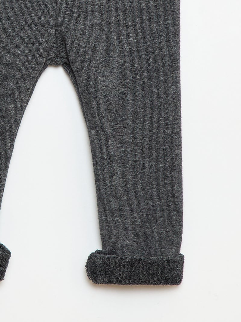 Leggings in maglia garzata di cotone tinta unita Grigio - Kiabi