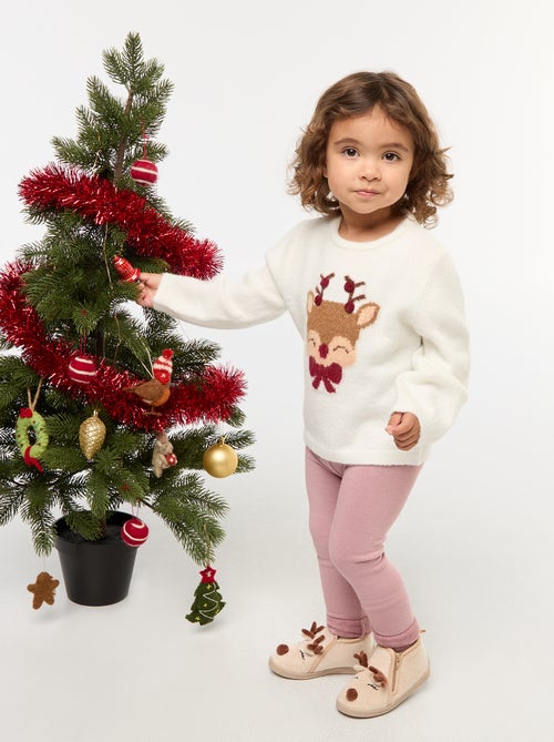 Leggings in maglia garzata di cotone tinta unita - Kiabi