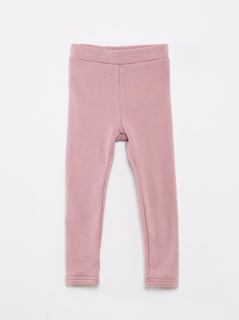 Leggings in maglia garzata di cotone tinta unita Rosa - Kiabi