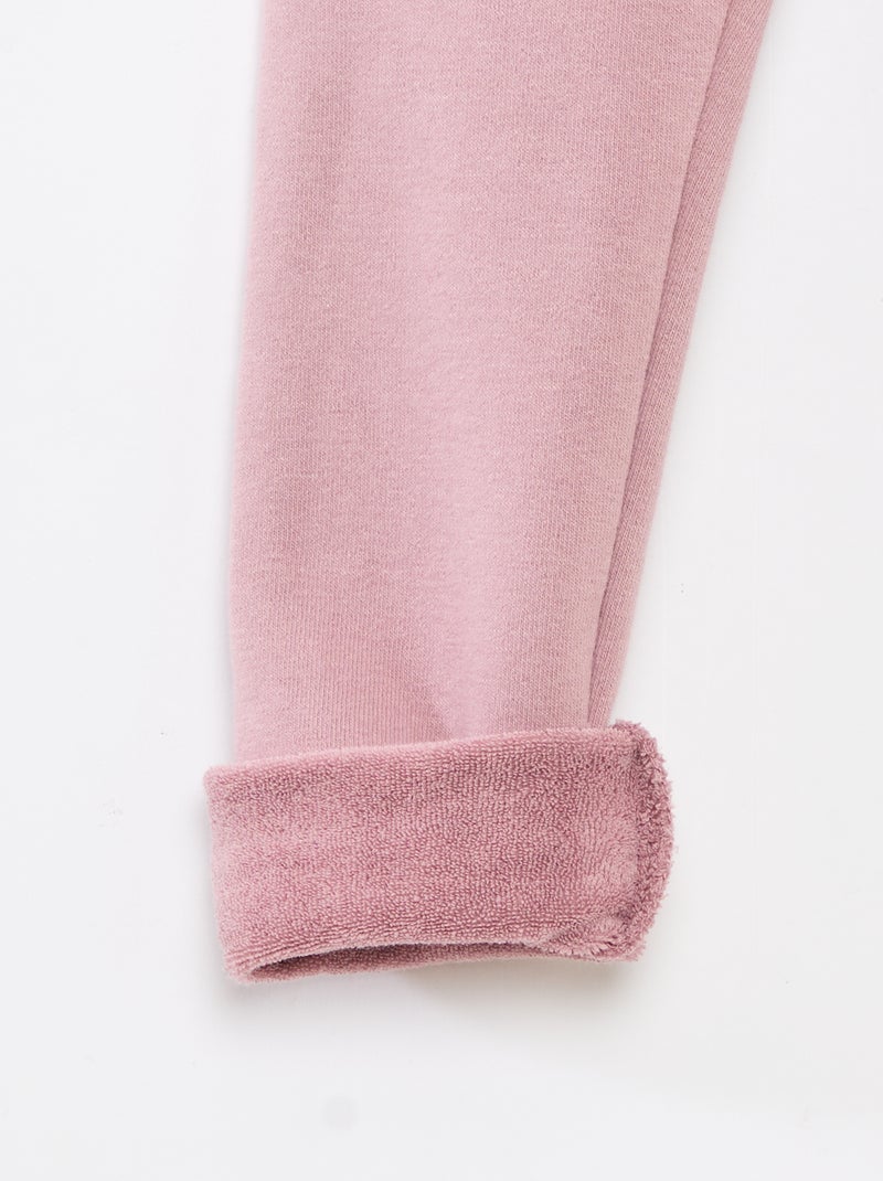 Leggings in maglia garzata di cotone tinta unita Rosa - Kiabi