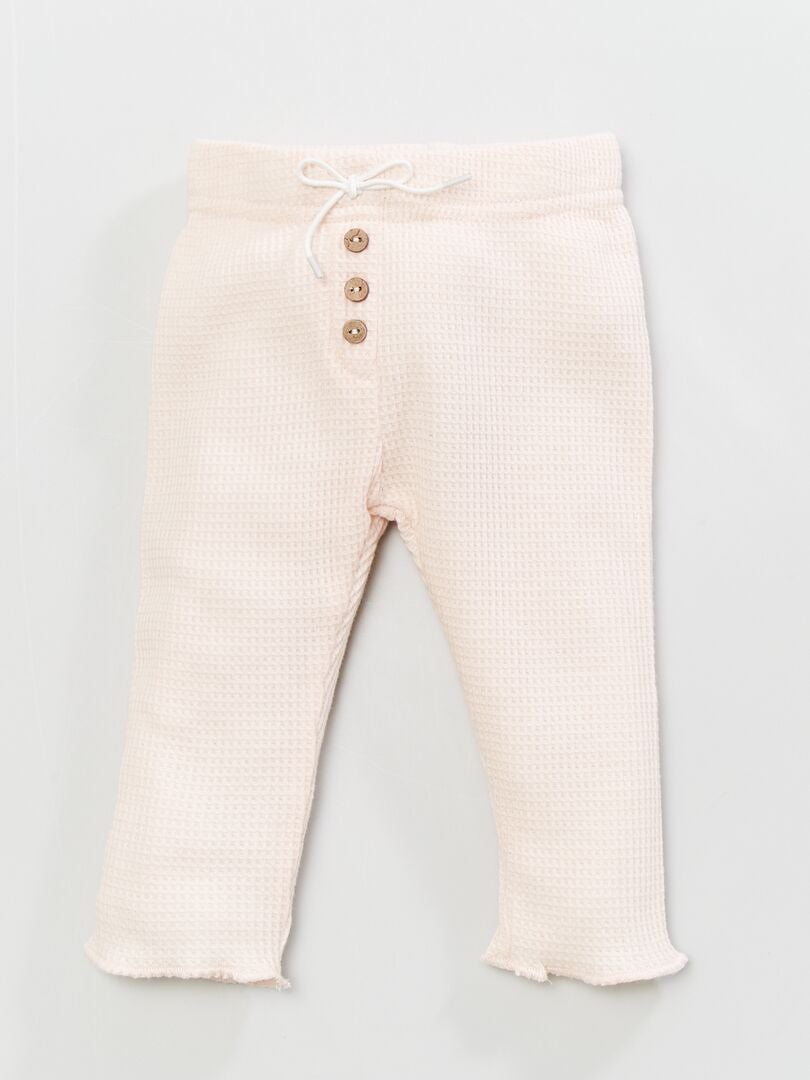 Leggings in maglia goffrata rosa pastello - Kiabi