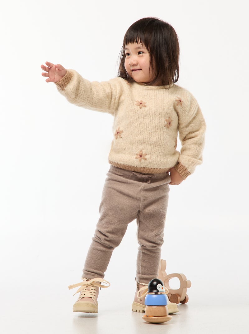 Leggings in maglia morbidissima Beige - Kiabi