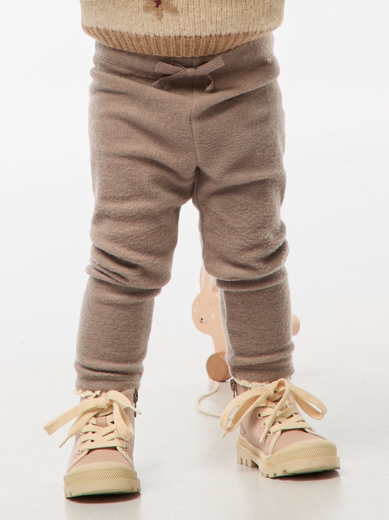 Leggings in maglia morbidissima Beige - Kiabi