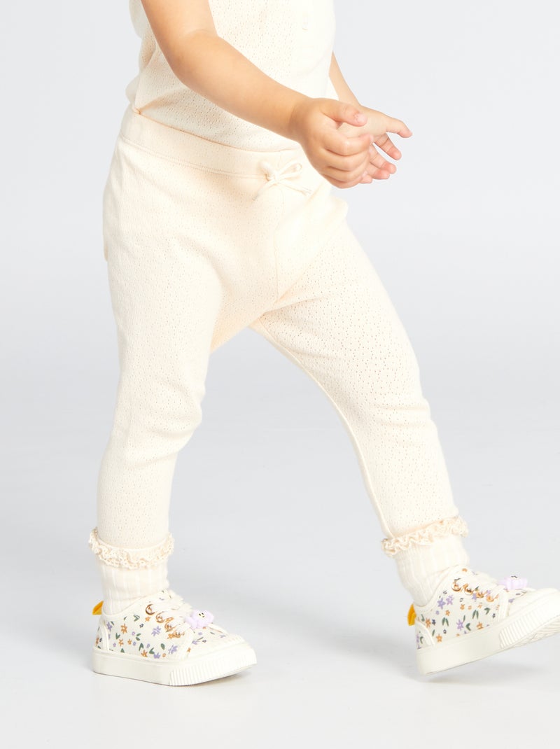 Leggings in maglia pointelle ecru - Kiabi