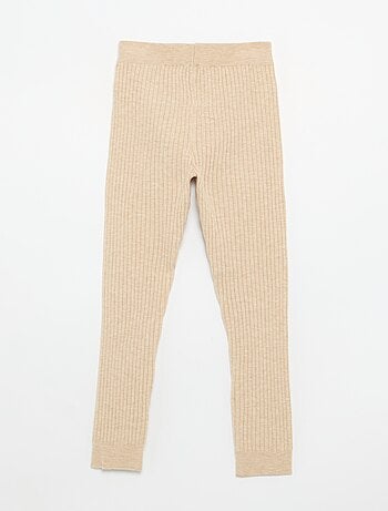 Leggings in maglia tinta unita con fiocco in vita