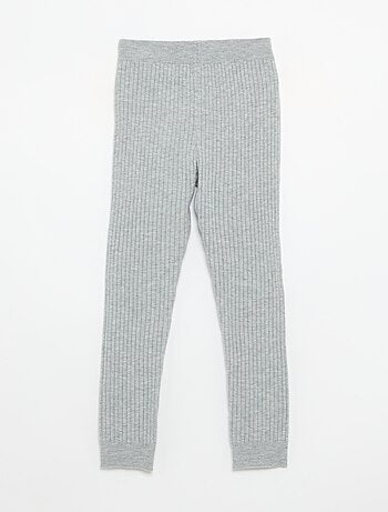 Leggings in maglia tinta unita con fiocco in vita
