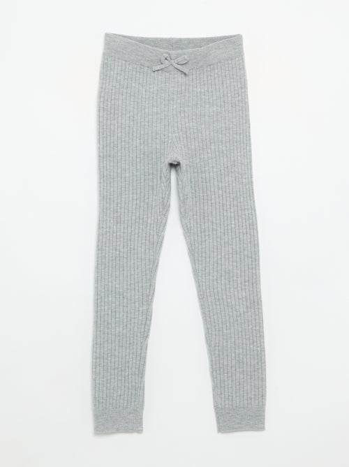 Leggings in maglia tinta unita con fiocco in vita - Kiabi