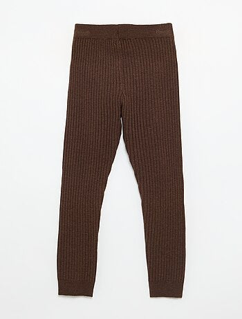 Leggings in maglia tinta unita con fiocco in vita