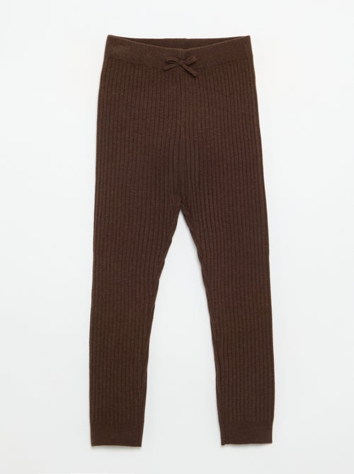 Leggings in maglia tinta unita con fiocco in vita - Kiabi