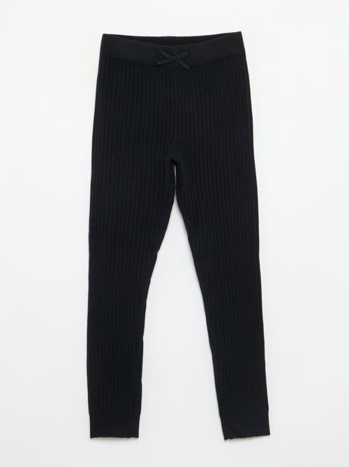 Leggings in maglia tinta unita con fiocco in vita - Kiabi