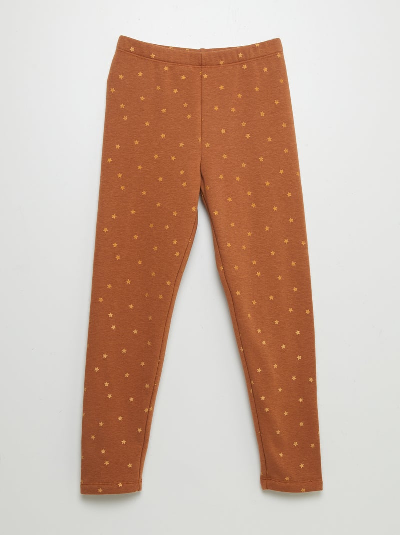 Leggings in tessuto felpato con motivo BEIGE - Kiabi